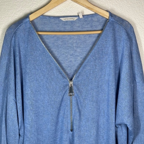 Soft Surroundings Top Jersey Knit Womens 3X  Oversized Zipper Versatile Boho - Picture 4 of 14